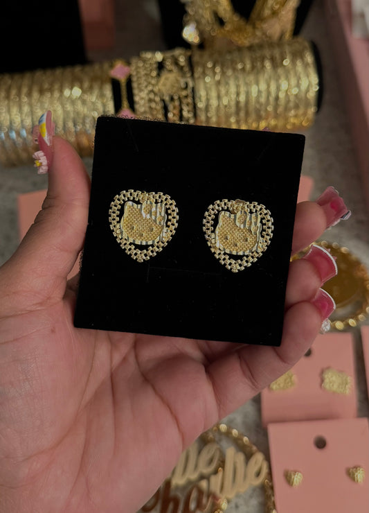 HK ROLLIE HEART STUDS