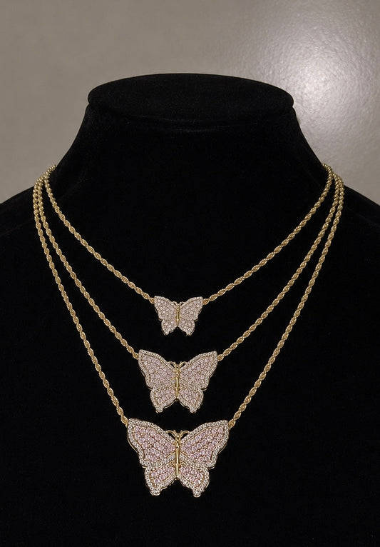 PINK BUTTERFLY NECKLACE