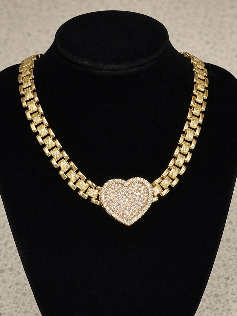 DIAMOND HEART ROLEX CHAIN
