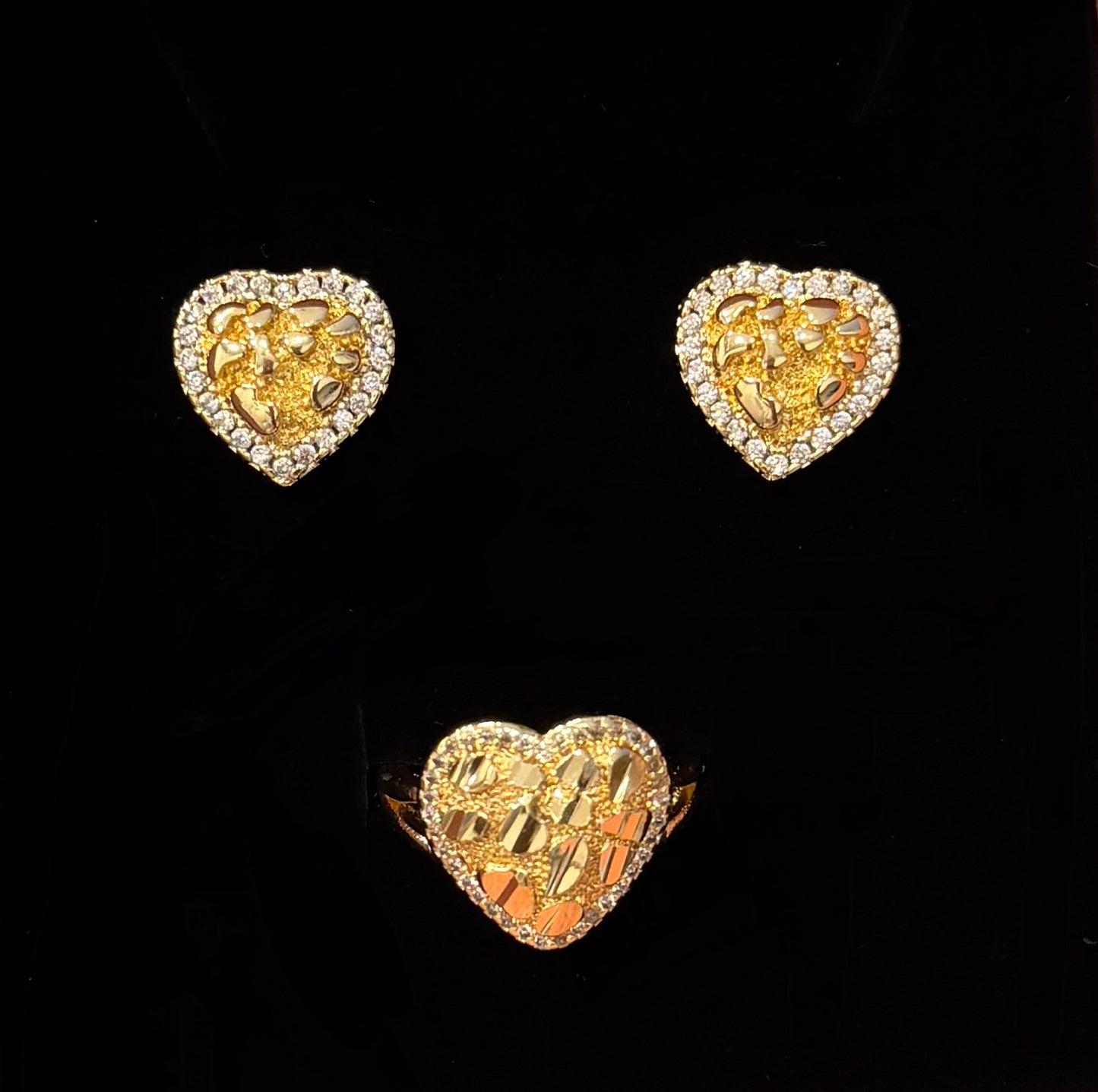 NUGGET HEART RING SET